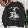 Good Girls Read Bad Books Skeleton Reading Book Halloween Sweatshirt Gifts for Old Women Good Girls Read Bad Books Skeleton Reading Book Halloween Sweatshirt Gifts for Old Women