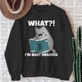 Grey Cat Reading Book Busy Doing Book Related Things Men Women Kids Sweatshirt Gifts for Old Women