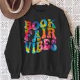 Groovy 70s Book Fair Vibe Tie Dye Reading School Librarian Sweatshirt Gifts for Old Women