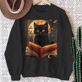 Halloween Cat Reading Books Spooky Cat Reader Teachers For Men Women Kids Sweatshirt Gifts for Old Women Halloween Cat Reading Books Spooky Cat Reader Teachers For Men Women Kids Sweatshirt Gifts for Old Women