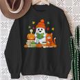 Halloween Ghost Cat Reading Book Women Girls Cute Sweatshirt Gifts for Old Women Halloween Ghost Cat Reading Book Women Girls Cute Sweatshirt Gifts for Old Women