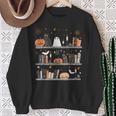 Halloween Library Ghost Books Teacher Spooky Trick Or Teach Sweatshirt Gifts for Old Women