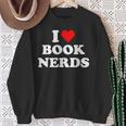 I Heart Book Nerds Book Readers Cute Sweatshirt Gifts for Old Women