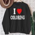 I Heart Love Coloring Hobbies Books Pencils Crayons Marker Sweatshirt Gifts for Old Women
