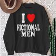 I Heart Love Fictional Men Book Movies Literature Reading Sweatshirt Gifts for Old Women