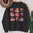 Hearts Reading Book Lovers All Booked For Valentine Sweatshirt Gifts for Old Women