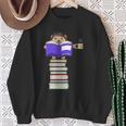Hedgehog Reading Books And Drinking Tea Sweatshirt Gifts for Old Women