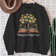 Helping Little Minds Grow Book Tree Education Sweatshirt Gifts for Old Women