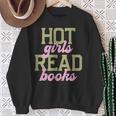 Hot Girls Read Books Retro Varsity Aesthetic Reading Sweatshirt Gifts for Old Women