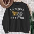 I'd Rather Bee Reading Teacher Librarian Book Lover Sweatshirt Gifts for Old Women