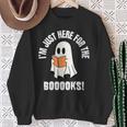 I'm Just Here For The Books Read More Boooks Halloween Sweatshirt Gifts for Old Women