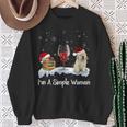 I'm Simple Woman Books Wine Golden Retriever Dog Lover Xmas Sweatshirt Gifts for Old Women