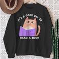 It's a Good Day To Read a Book Cat Kitty Reading Book Men Women Kids Sweatshirt Gifts for Old Women