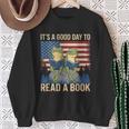 It's A Good Day To Read A Book Frog Vintage USA FLag Sweatshirt Gifts for Old Women It's A Good Day To Read A Book Frog Vintage USA FLag Sweatshirt Gifts for Old Women