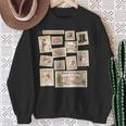 Jane Austen Book Classic Literature Stamp Collage Sweatshirt Gifts for Old Women