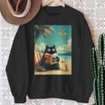 Japanese Cat Book Summer Beach Vacation Cruise Sweatshirt Gifts for Old Women