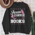 Jesus Coffee And Books Christian Reading Literary Sweatshirt Gifts for Old Women