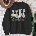 Just A Bookish Goose Bunny Easter Day Reading Book Lover Sweatshirt Gifts for Old Women