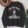 Just Here For The Boooks Ghost Teacher Halloween Book Lover Sweatshirt Gifts for Old Women