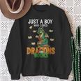 Just a Boy Who Loves Dragons And Books Reading Dragon Sweatshirt Gifts for Old Women