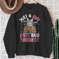 Just A Girl Who Loves Books And Cats Cat Reading Girls Sweatshirt Gifts for Old Women Just A Girl Who Loves Books And Cats Cat Reading Girls Sweatshirt Gifts for Old Women