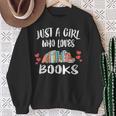 Just A Girl Who Loves Books Reading Sweatshirt Gifts for Old Women