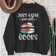 Just A Girl Who Loves Books Women Book Lovers Bookish Girls Sweatshirt Gifts for Old Women