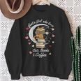 Just a Girl Who Loves Cats Books And Coffee Cartoon Cat Sweatshirt Gifts for Old Women