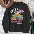 Just a Girl Who Loves Dogs & Books Dog Reading Sweatshirt Gifts for Old Women