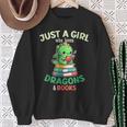 Just a Girl Who Loves Dragons & Books Book Lover Kids Nerd Sweatshirt Gifts for Old Women Just a Girl Who Loves Dragons & Books Book Lover Kids Nerd Sweatshirt Gifts for Old Women