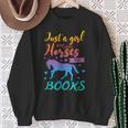 Just a Girl Who Loves Horses And Books Book Lover Sweatshirt Gifts for Old Women Just a Girl Who Loves Horses And Books Book Lover Sweatshirt Gifts for Old Women