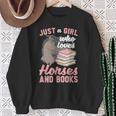 Just A Girl Who Loves Horses And Books Reading Animal Horse Sweatshirt Gifts for Old Women