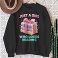 Just a Girl Who Loves Reading Women Book Lover Bookworm Sweatshirt Gifts for Old Women
