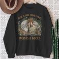 Just A Girl Who Loves Wolves And Books Fantasy Wolf Reader Sweatshirt Gifts for Old Women