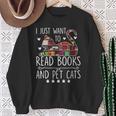 I Just Want To Read Books & Pet Cats Cats And Books Sweatshirt Gifts for Old Women