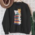 Kawaii Cat Books Tea Coffee Sweatshirt Gifts for Old Women