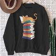 Kawaii Cat Lover Reading Books Librarian Humor Tee Sweatshirt Gifts for Old Women
