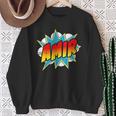 Kids Boys Amir Name Comic Book Superhero Sweatshirt Gifts for Old Women