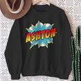 Kids Boys Ashton Name Comic Book Superhero Sweatshirt Gifts for Old Women