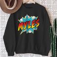 Kids Boys Myles Name Superhero Comic Book Sweatshirt Gifts for Old Women Kids Boys Myles Name Superhero Comic Book Sweatshirt Gifts for Old Women