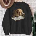Labrador Retriever Dog Bookworm Reading Book Graphic Sweatshirt Gifts for Old Women