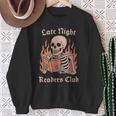 Late Night Readers Club Skeleton Book Lover Sweatshirt Gifts for Old Women Late Night Readers Club Skeleton Book Lover Sweatshirt Gifts for Old Women