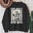 Leave Reality Enter Books Skeleton Reading Book Sweatshirt Gifts for Old Women