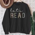 Let's Read Book Nerd Reading Book Lover Librarian Teacher Sweatshirt Gifts for Old Women