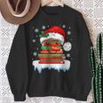 Librarian Book Santa Hat Reader Snow Pajamas Christmas Sweatshirt Gifts for Old Women