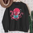 Librarian Book Sea Ocean Giant Squid Reading Octopus Sweatshirt Gifts for Old Women