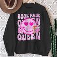 Library Book Fair Queen Vibe Groovy Tie Dye School Reading Sweatshirt Gifts for Old Women