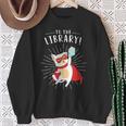 To The Library Superhero Book Cat Lover Librarian Sweatshirt Gifts for Old Women