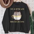 Life Is Better With Books Cats And Coffee Cute Kitten Sweatshirt Gifts for Old Women Life Is Better With Books Cats And Coffee Cute Kitten Sweatshirt Gifts for Old Women