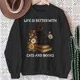 Life Is Better With Cats And Books Cute Cat Lover For Men Women Kids Sweatshirt Gifts for Old Women Life Is Better With Cats And Books Cute Cat Lover For Men Women Kids Sweatshirt Gifts for Old Women